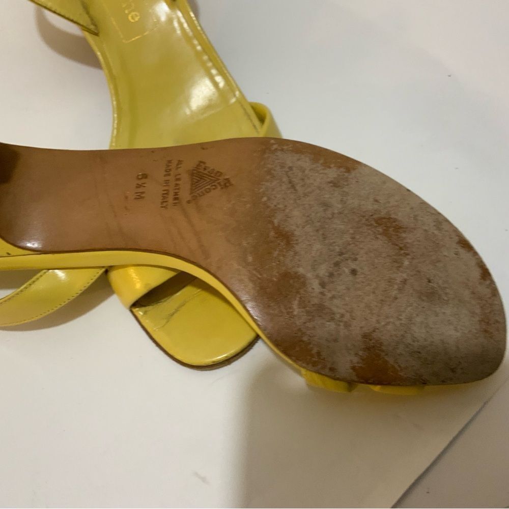 Vintage Evan Picone Yellow patent Leather Kitten Heel Pumps slingback sandals - Picture 8 of 9